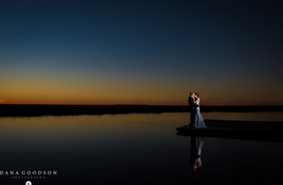 Sunset wedding photo in Amelia Island at Walker's Landing