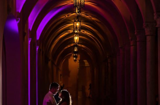 Nighttime wedding at Ringling Museum in Sarasota