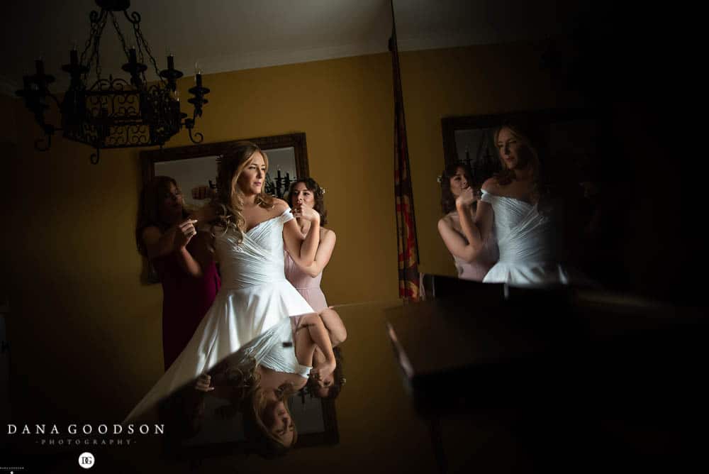 bride getting ready for wedding at Casa Monica hotel in St Augustine 