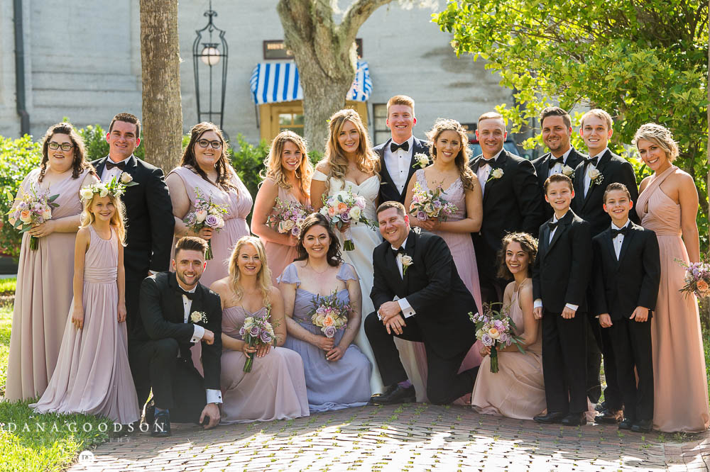 st Augustine bridal party photos on Palm Row near Lightner Museum wedding 