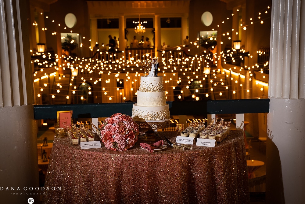 Wedding cake at Lightner museum wedding 