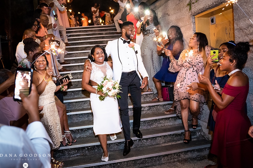 sparkler exit at lighter museum wedding in st Augustine 